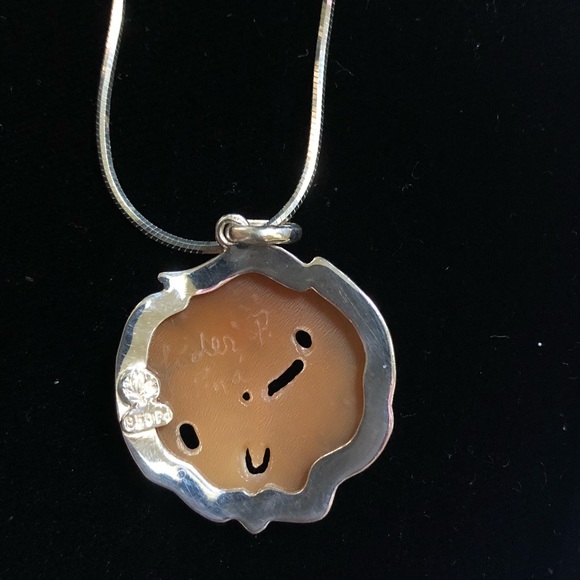 Rainforest Design®️Blue butterfly cameo, w/18” chn - Picture 5 of 5